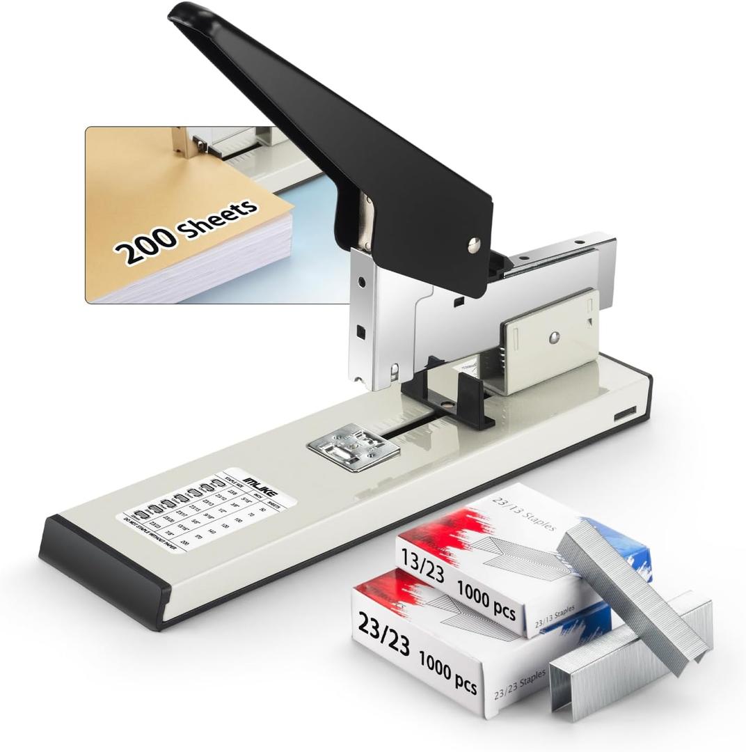 IMLIKE Heavy Duty Stapler with 2000 Staples200 Sheets High Capacity Manual Desk Stapler,No Jam,Non-Slip,Include High Strength 23/13 & 23/23 Staples