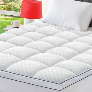 Bedluxury Queen Mattress Topper Extra Thick Pillowtop Mattress Pad Cover Cooling and Plush with 8-21 Inch Deep Pocket 3D Snow Down Alternative Fill : Home & Kitchen