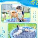Peteast Splash Pad for Dogs & Kids - Anti-Slip Dog Pool for Large Dogs, 0.58 mm Thickened Durable Outdoor Water Play Mat, Summer Sprinkler Toy for Backyard (67in, Blue)