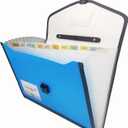 Expanding Accordion File Folder with Labels, 13 Pocket Document Organizer, Letter A4 Size, 1 Pack