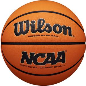 WILSON NCAA Evo NXT Official Indoor Game Basketballs - Sizes 6 and 7 (Black/Orange)