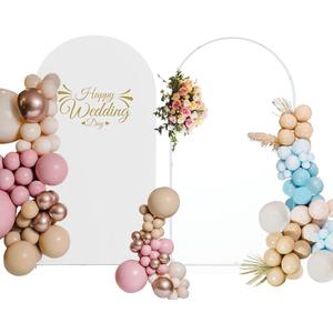 Metal Wedding Arch Stand with Spandex Cover, 6.8FT Balloon Arch Frame for Ceremony & Party Celebration, Indoor & Outdoor