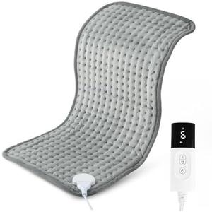 Heating Pad for Back & Period Cramps, 17" x 33" Portable Heating Pad for Neck and Shoulders and Back with Auto-Off & Moist Heat, Machine Washable, for Women, Men,Grey