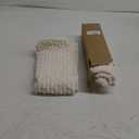 Kevin Textile Decorative Throw Pillow Cover Striped Corduroy Plush Texture Velvet Euro Cushion Cover for Bed 24 x 24 Inch (60cm) Set of 2 Cream