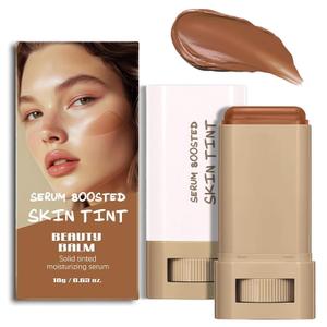 2 Pcs Beauty Balm Serum Boosted Skin Tint, Hydrating Concealer Stick, Lightweight Solid Tinted, Moisturizer Contour Stick Foundation for Women, Natural & Flawless Finish#3
