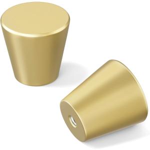 homdiy 10 Pack Gold Knobs Brushed Brass Cabinet Knobs Small Drawer Pulls Round Gold Kitchen Cabinet Hardware