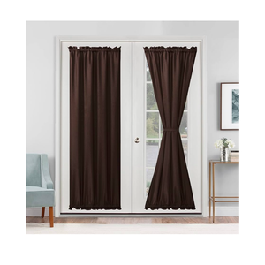 Hiasan French Door Curtains Privacy, Rod Pocket Semi Sheer Front Curtain for Door Window, 1 Panel (Chocolate, W 24 inch x L 72 inch) Purple