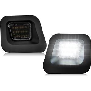 Full LED License Plate Light Tag Lamp Assembly Smoke Lens Compatible with Dodge 2002-2010 RAM 1500, 2003-2010 Dodge RAM 2500/3500, RAM 2010-2018 1500, RAM 2010-2018 2500/3500 Truck Pickup
