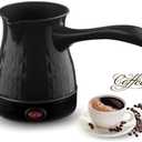 Coffee Maker, ABS Stainless Steel Electric Arabic, Greek & Turkish Coffee Pot, 600ml Even Heating Tea Maker Kettle with Removable & Anti Scald Handle for Greek Arabic Tea, Milk