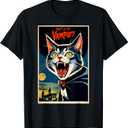 Funny Vampire Cat Halloween Night of the Vampurr Men Women T-Shirt Small