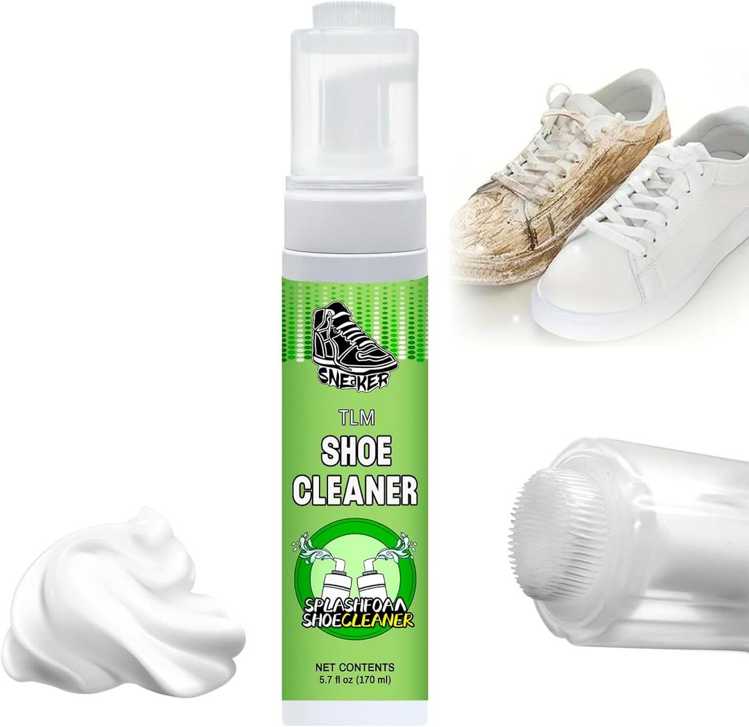 2 x Suede and nubuck cleaner, New suede shoe cleaner with brush, no-rinse foam shoe cleaner kit for leather, boots, knits, canvas, nubuck, fabric, tennis
