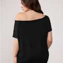 Women's Plus Size Off Shoulder Tops Short Sleeve Asymmetric Neck Ruched Casual T-Shirts (XXL)