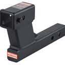 REYSUN 864129 Trailer Hitch Riser with 6.25 inch Rise/Drop for 2 inch Receiver Hitch Extension,Hollow Shank, Hitch Pin Kit Included