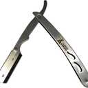 CS-102 Stainless Steel Professional Barber Straight Edge Razor with 100 Lord Single Edge Razor Blades (Silver Metal)
