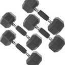 CAP Barbell Coated Dumbbell Weight | Multiple Options Pairs & Sets (50 lb - Set (10 lb x 2 & 15 lb x 2))