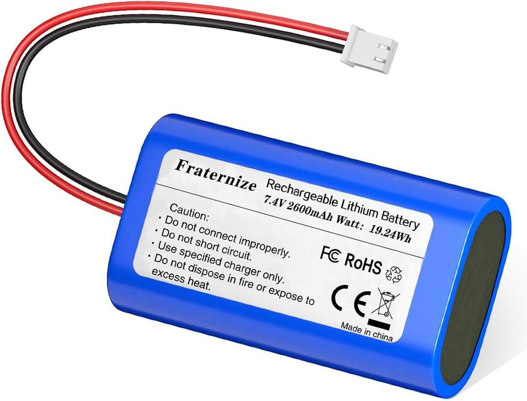 7.4V 2600mAh Rechargeable Battery Lithium li ion Batteries with XH2.54-2P Connector for Electronics, Lighting, Equipment 7.4v Battery Pack