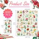 200 Pack Floral Paper Napkins Disposable Hand Towels for Party and Bridal & Baby Shower, Watercolor Floral Napkins Paper Hand Towels for Bathroom Guest Towels Paper for Bathroom Wedding Birthday Party