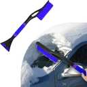 Dickno 24 Inch Car Snow Scraper and Brush, Detachable Scratch Free Ice Scraper with Ergonomic Foam Grip, Universal Winter Snow Removal Tool for Car Windshield Window (Blue)