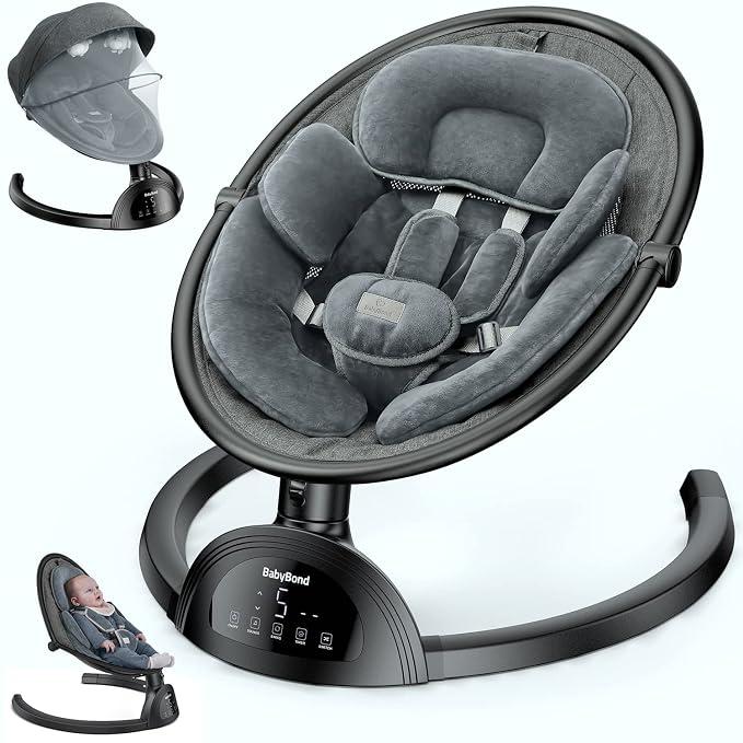 BabyBond Baby Swings for Infants, Bluetooth Infant Swing with Music Speaker
Baby Swing with 3 Seat Positions, 5-Point Harness, 5 Speeds and Remote Control - Portable Baby Swing for Indoor and Outdoor