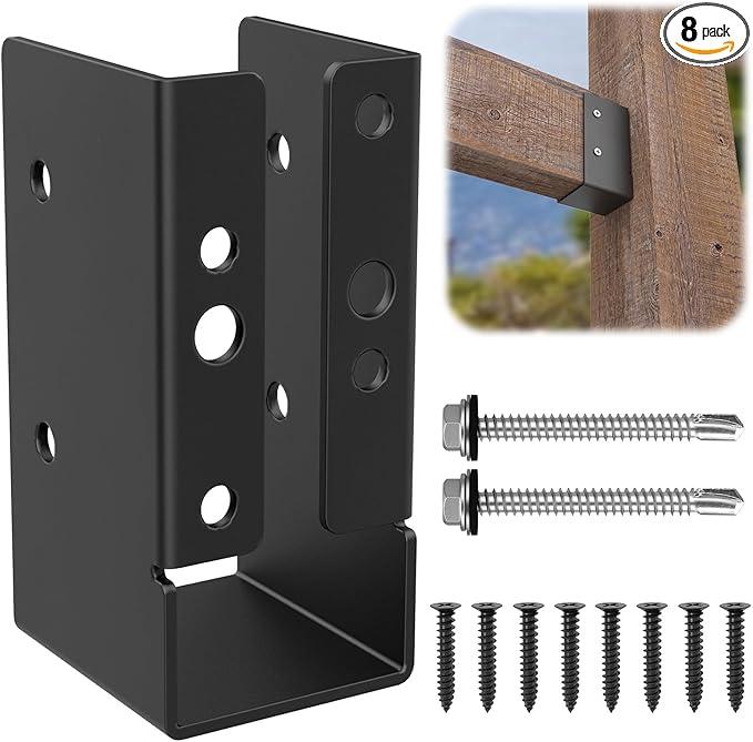 2"x4" Concealed Joist Hanger-8Pcs,Outdoor Concealed-Flange Hanger,Concealed Mount Joist Hangers,for 2"x4" Wood Rail,Beam Swing,Handrail,Fence