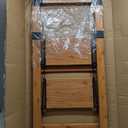 Step Ladder 2-Step Woodgrain Finish Aluminum Folding Step Ladders,Anti-Slip Max 330 lbs