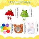 Weewooday 5 Pieces Cat Hats Costume Bunny Hat Outfit with Ears Small Dogs Kitten Puppy Party Costume Accessory Headwear(Vivid Style)