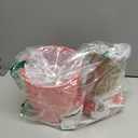 Simple Designs LT1153-RED Petite Circle Stone Table Lamp for Bedroom, Kids Room, Office, Living Room, Nursery, Reading Nook, Red