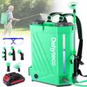 Battery Powered Backpack Sprayer with Mixer 4.2 Gallon, Upgraded Backrest & Strap, Adjustable PSI 0-100, Electric Garden Sprayer Compatible with Makita 21V/2.6Ah Battery & Charger, 5 Nozzles & Goggles