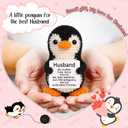 Mini Birthday Gifts for Husband Men Handmade Positive Crochet Penguin