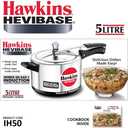 Hawkins Aluminium 5 Litre Hevibase Pressure Cooker, Induction Inner Lid Cooker, Silver (Ih50)
