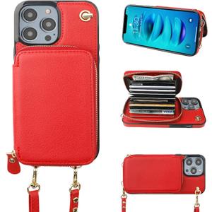 Bocasal Crossbody Wallet Case for iPhone 14 Pro, RFID Blocking Leather Purse Case with Card Holder, Protective Handbag Flip Cover with Slots Zipper Wrist Strap Lanyard for Women 5G 6.1 Inch (Red) Bocasal Crossbody Wallet Case for iPhone 14 Pro, RFID Blocking Leather Purse Case with Card Holder, Protective Handbag Flip Cover with Slots Zipper Wrist Strap Lanyard for Women 5G 6.1 Inch (Red)