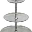 Rely+ Dessert Cupcake Stand 3-Tiered Serving Tray 20" Tall 3 Tier Fruits and Cup Cake Stand for Tea Party Birthday Holiday Gatherings Weddings Baby Showers Silver Finish Sturdy Design