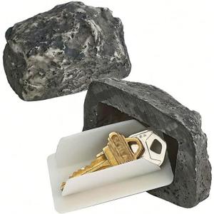 Outdoor Key Hider - Discreet Rock Design for Safe Key Storage & Garden Decor