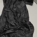 SOLY HUX Women's Plus Size Bodycon Mini Dress PU Leather Mock Neck Short Sleeve Ruched Wrap Hem Party Dresses Pure Black X-Large Plus