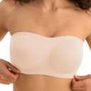Wireless Strapless Bras for Women, S-2XL, Seamless Bandeau Bralette with Light Padding, Anti-Slip Tube Top Bra (Large)