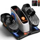 Under Desk Elliptical Machine, Electric Ellipse Leg Exerciser with Display Monitor, Seated Pedal Exerciser for Home or Work, Legxercise Pro Machine for Seniors, Orange