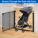 29-40Easy Walk Thru Baby Gate for Doorways&Stroller,Auto Close Dog Gate Indoor for Stair,No Drill Pressure Mounted Baby Gate with Large Walk-Through Door,Safety Gate for Children&Pets(Black)