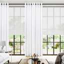 KOUFALL White Grommet Curtains 96 Inches Long,2 Panels Set 8 FT 60% Blackout Thermal Weather Blocking Privacy Room Divider Curtains for 8FT Tall Ceiling Living Room Bedroom