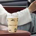 12 OZ 25 Pack Disposable Cups Paper Coffee Cups with Lids, Disposable Paper Cups for Cold/Hot Drinks, Eco-friendly Leak-Proof To Go Drinking Cups for Office Party Home Picnic & Travel (Panda)