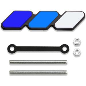 Grille Decor Badge, Tri-Color Grille Insert Trims, Tri-Color Grille Badge Emblem Decoration Accessories Car Truck Label Fit for Most Vehicles (Blue)