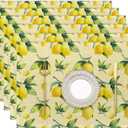 Placemats Set of 6, Lemon Yellow Linen Place Mats,Modern Washable Table Placemats 12"x18" Heat Resistant Table Mats for Dining Kitchen Party Holiday Decoration