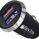 Bestrix Car Charger, Dual Port USB Quick Charge 4.0, 5A/30W Fast Charging, Car USB Charger Adapter, Compatible with Any iPhone14 13 12 /iPad/Samsung Galaxy S22 S21 S20 S10 S9 S8 Note LG Nexus