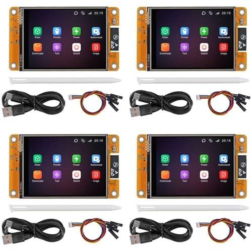 ESP32 Touchscreen 2.8inch TFT LCD Display ESP-WROOM-32 ILI9341 Resistive Touch Module ESP32-2432S028R Bluetooth WiFi Dual Core Development Board 240 * 320 for Arduino (4pcs)