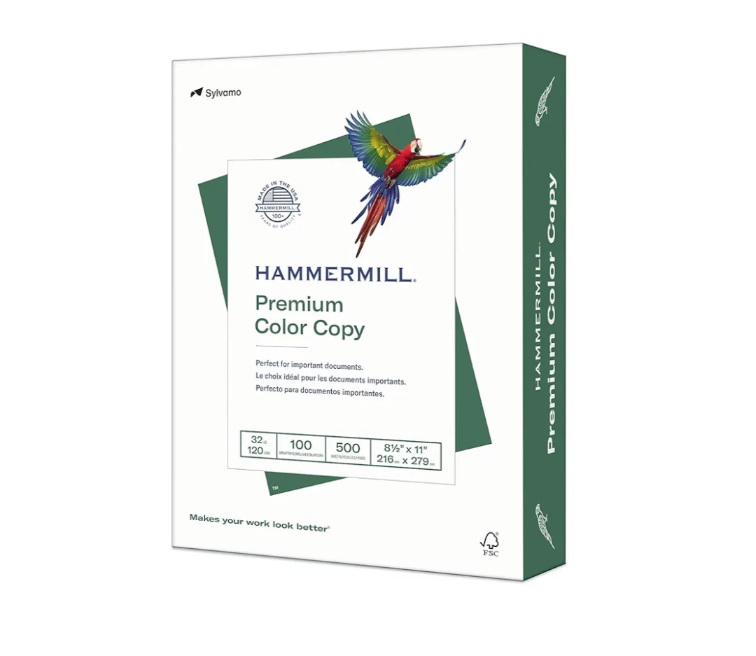 Hammermill Printer Paper, Premium Color 32 Lb Copy Paper, 8.5 x 11 - 1 Ream (500 Sheets) - 100 Bright, Made in the USA, 102630