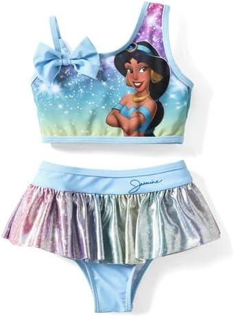 Disney Pricncess Moana Ariel Mickey and Friends Toddler Girls 2 Piece Tankini Bathing Suits Summer Rash Guard Swimwear, 5-6Y 