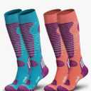 Merino Wool Ski Socks Mens Womens 2 Pairs for Skiing, Snowboarding, Thermal Knee High Winter Warm Sports Performance Socks