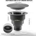 3 1/2" Kitchen Sink Drain Kit Replacement Sink Drain Assembly Removable 304 Stainless Steel Deepen Sink Strainer Basket with Sealing Cover for Kitchen Laundry Room RV (Black)