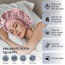 3 x Silk Bonnet for Sleeping Women Double Layer Satin Lined Hair Bonnet for Sleeping Shower Cap for Women with Natural Curly HairMediumBlush Pink-Blush Pink