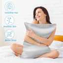 2 Pack Satin Pillow Cases, Similar to Silk Pillowcases Standard Set of 2, Health, Smooth, Beauty Sleep, Soft Breathable Cooling Satin Pillow Covers for Women Men (Silver)