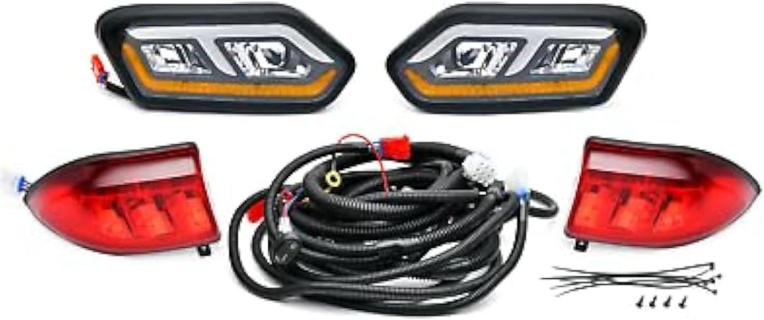 GTW Club Car Tempo Golf Cart LED Headlight & Taillight Kit | Automotive Style | Compatible with 2018-Up Models